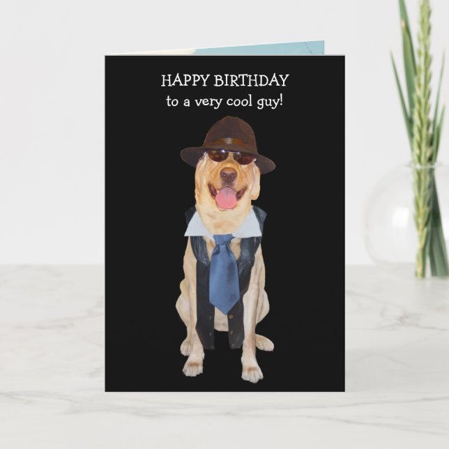 Male Relative Funny Dogs Birthday Card Kort (Framsida)