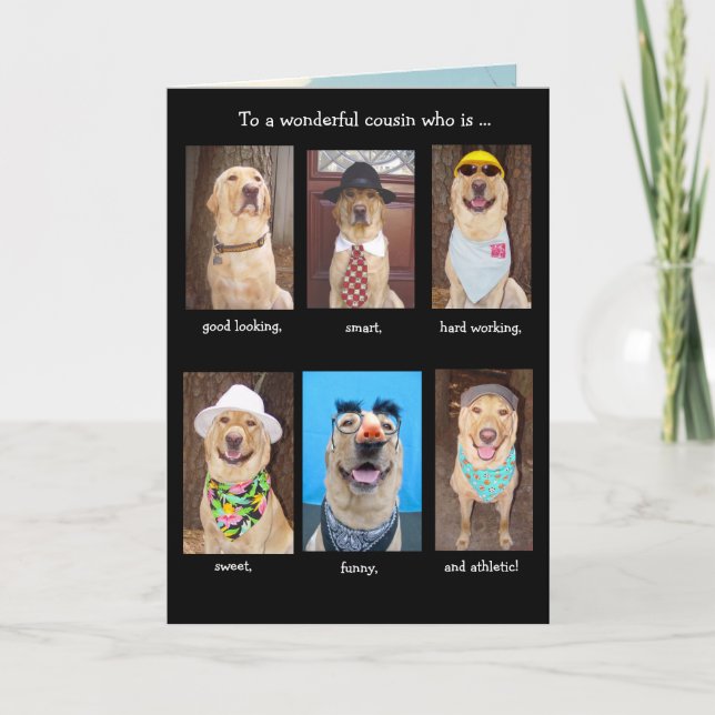 Male Relative Funny Dogs Birthday Card Kort (Framsida)