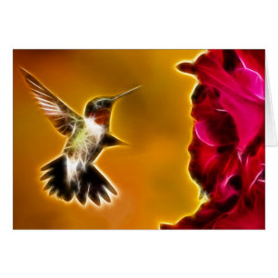 Male Ruby-throated Hummingbird Hälsningskort