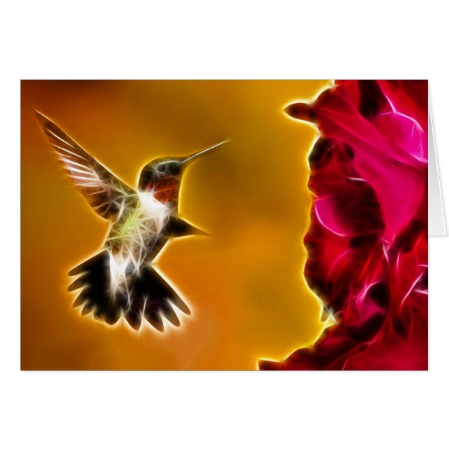 Male Ruby-throated Hummingbird OBS Kort (Framsidan Horizontal)