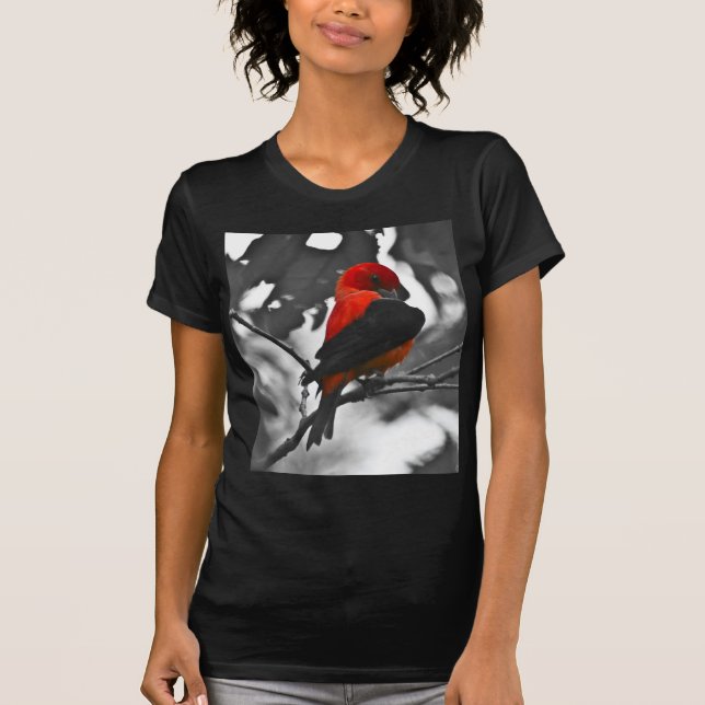 Male Scarlet Tanager T Shirt (Framsida)