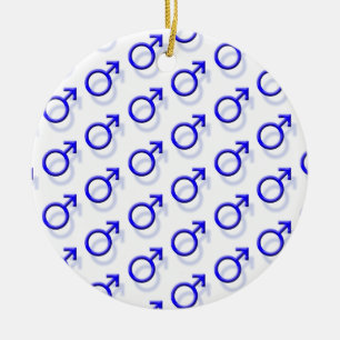 Male sexsymbol julgransprydnad keramik