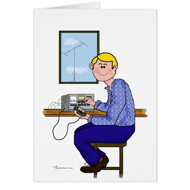 Male skinkaoperatör - blondin hälsningskort (Framsidan)