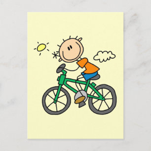 Male Stick figur Bicyclist Tshirts och presenter Vykort