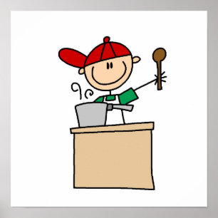 Male Stick figur Cook Poster