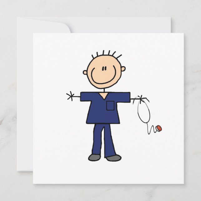 Male Stick figur Nurse - Blue (Framsida)