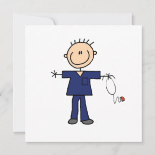 Male Stick figur Nurse - Blue