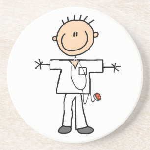 Male Stick figur Nurse T-shirts och presenter Underlägg Sandsten