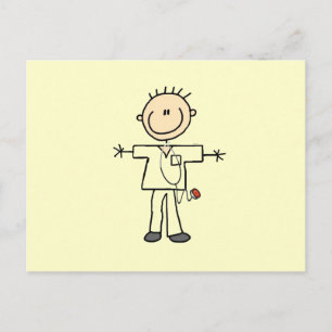 Male Stick figur Nurse Tshirts och presenter Vykort