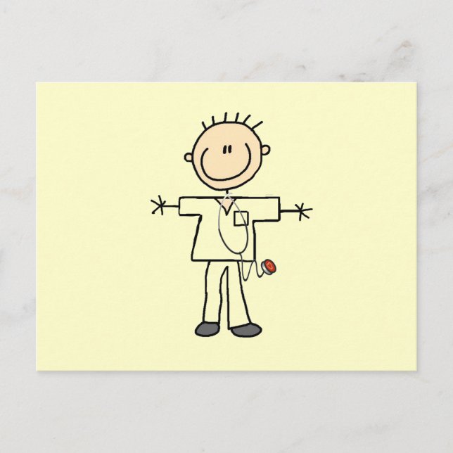 Male Stick figur Nurse Vykort (Framsida)