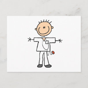 Male Stick figur Nurse Vykort