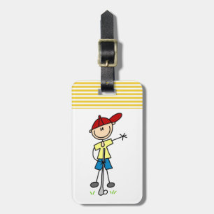 Male stick figurgolfare bagagebricka