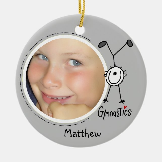 Male stick figurgymnastikprydnad julgransprydnad keramik (Framsidan)