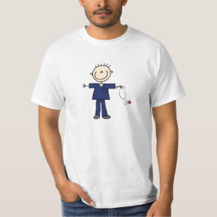 Male stick figursjuksköterska - blått t-shirt