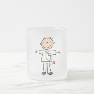 Male stick figursjuksköterskaTshirts och gåvor Frostad Glasmugg