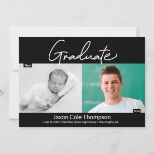 Male Student then and Now high school Grad-foto Meddelande