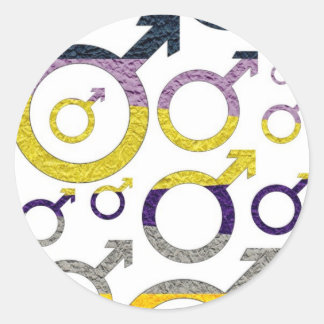 Male Symbol Mönster Runt Klistermärke