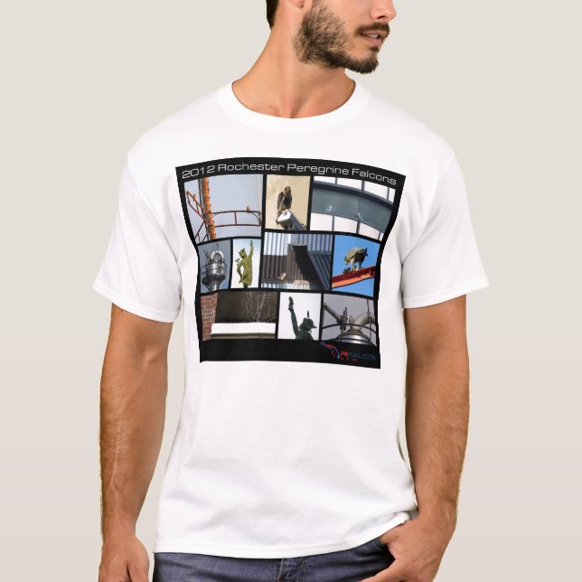Male T skjorta 2012 Rochester för Peregrine falk Tee (Framsida)
