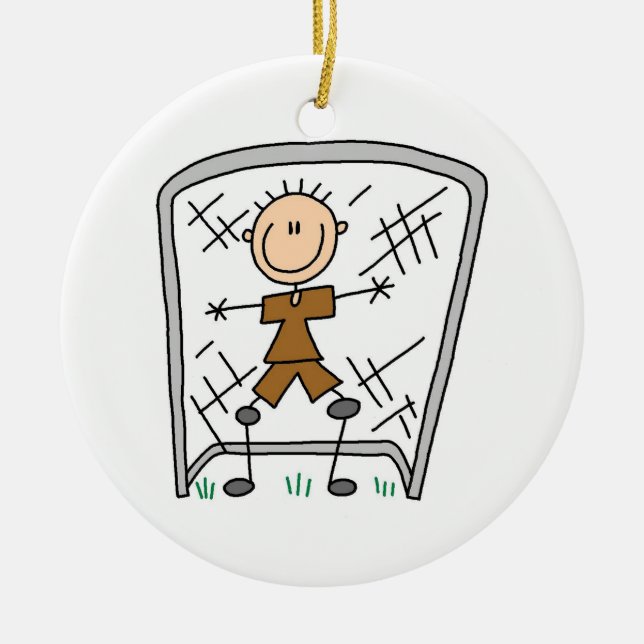 Male T-tröja och gåvor för fotbollmålvårdare Julgransprydnad Keramik (Framsidan)