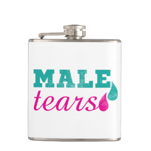 Male Tårar Funny Rosa och Teal Fickplunta