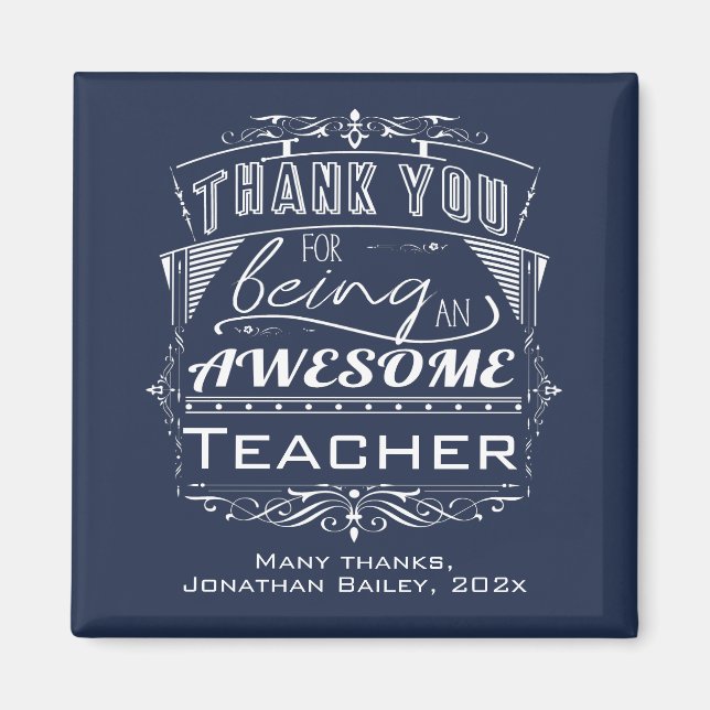 Male Teacher Appreciation Tack Magnet (Framsidan)