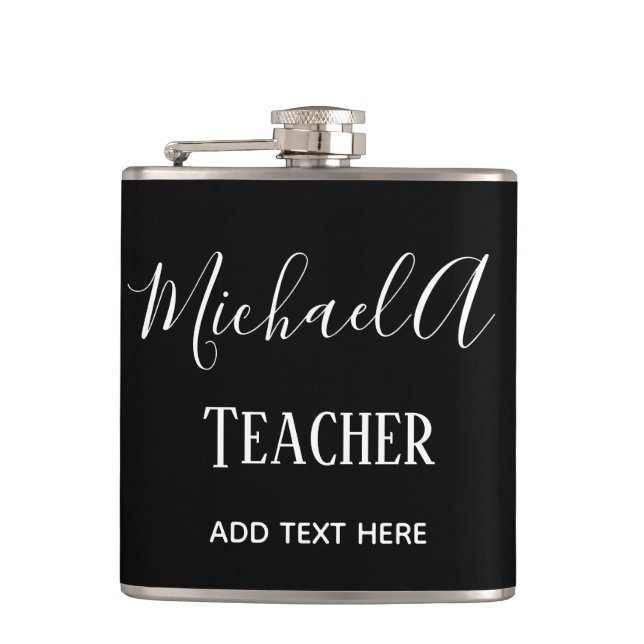 MALE TEACHER - Classic Black White Personlig Fickplunta (Framsidan)