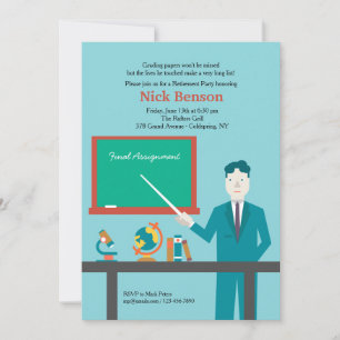 Male Teacher Pension Party-inbjudan Inbjudningar