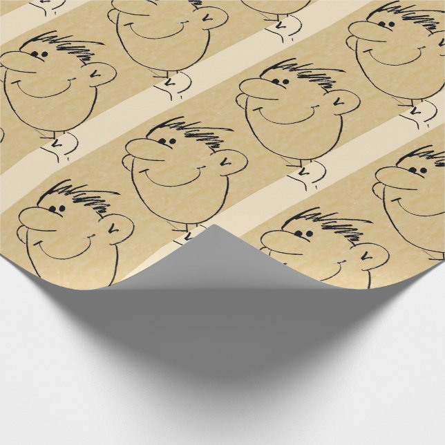 Male Tecknad Ansikte Presentpapper (Hörn)