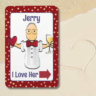 Male Tecknad Bröllop-årsdag Heart Cruise Door Magnet