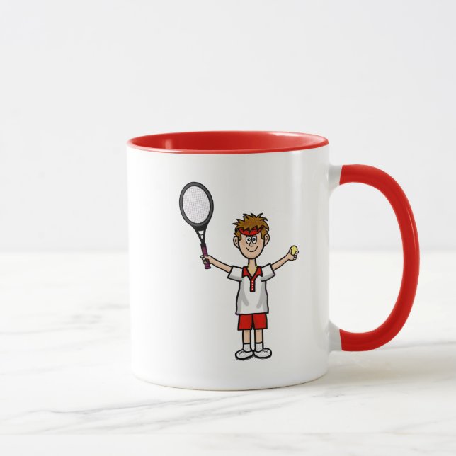 Male Tennis Player Mugg med Light Brown Hair (Höger)