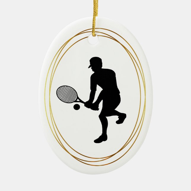 Male Tennis Player Silhouette jul Ornament (Framsidan)