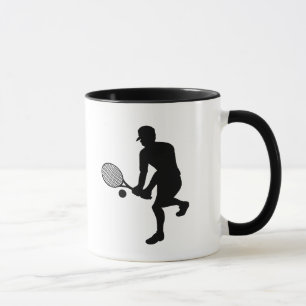 Male Tennis Player Silhouette Mugg