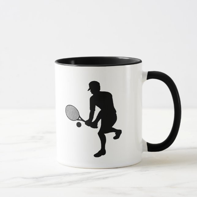 Male Tennis Player Silhouette Mugg (Höger)
