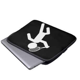 Male Tennis Player - Tennis Symbol (på svart) Laptop Sleeve