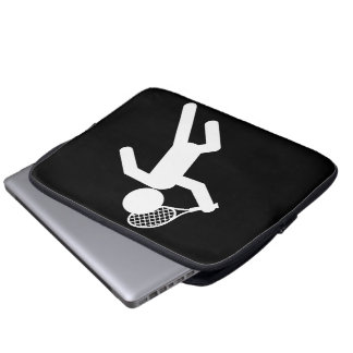 Male Tennis Player - Tennis Symbol (på svart) Laptop Sleeve