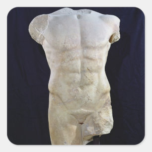 Male torso från Miletus, c.480 BC Fyrkantigt Klistermärke