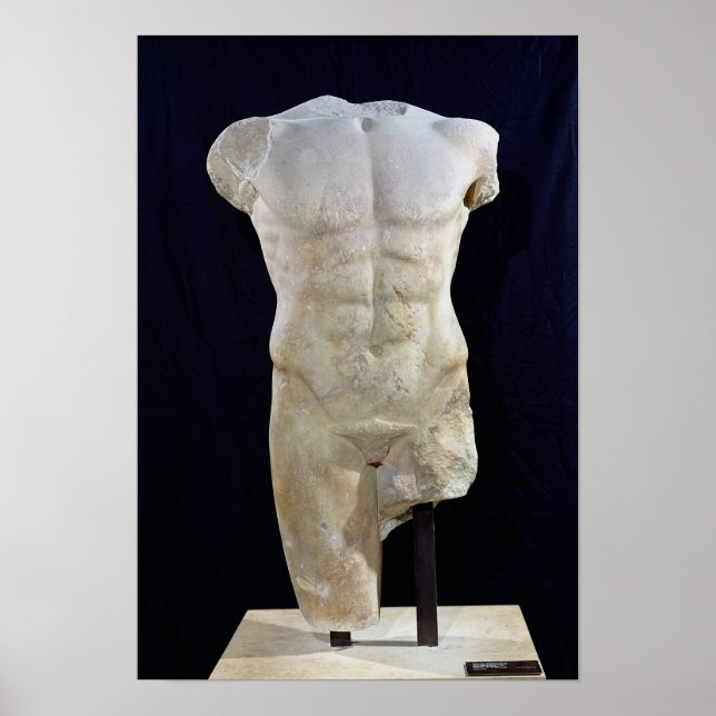 Male torso från Miletus, c.480 BC Poster (Framsidan)