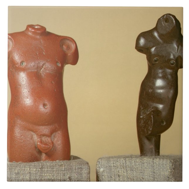Male torso- och grå färgsandstendansare för röd kakelplatta (Framsidan)