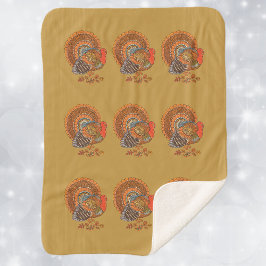 Male Turkey Fanned Tail Autumn Leaves Yellow