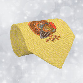 Male Turkey Fanned Tail Leaves Golden Yellow Slips