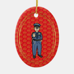 Male U.S. Gräns Patrol Agent julprydnad Julgransprydnad Keramik