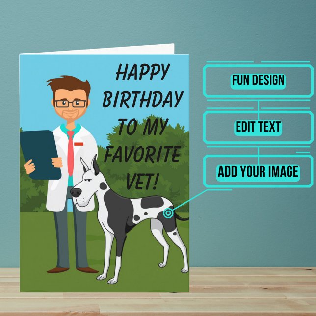 Male Veterinarian Birthday Kort (his lovely card is specifically for that kind veterinarian in your life.)
