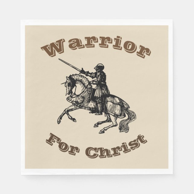 Male Warrior for Jesus Napkins Pappersservett (Framsidan)
