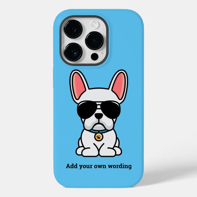 Male White Fransk Bulldog Fodral-Mate iphone case (Baksida)