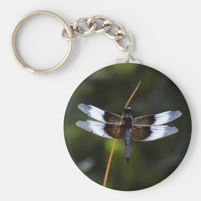 Male Widow Skimmer Dragonfly Nyckelring (Framsidan)