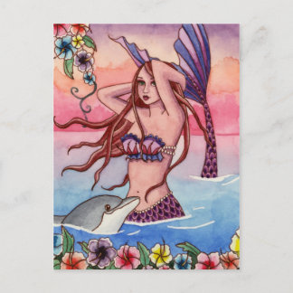 Maleah - Dolphin Sjöjungfru Postcard Vykort