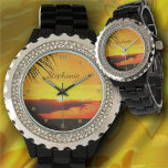 Malecon Sunset 2441 Armbandsur<br><div class="desc">När du målar "Malecon Sunset 2441" Collection Women's Rhinestone Watch skiner briljant med ett anpassade ansikte, så glanserar du kärlek på din klocka för tillfället. Anpassa på produktsidan eller klicka på knappen "Anpassa" om du vill ha fler designalternativ. Konstruktionen skapades från min målning "Malecon Sunset 2441" som fångade en vacker...</div>