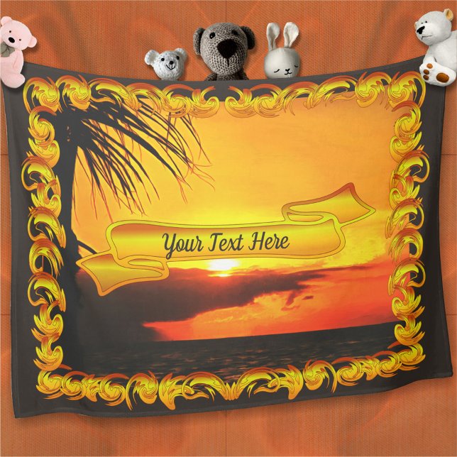 Malecon Sunset 2441 Fleece Blanket (Skapare uppladdad)