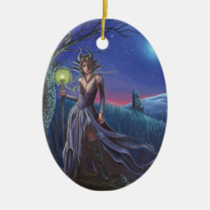Maleficent prydnad som sovar skönhetprydnaden julgransprydnad keramik