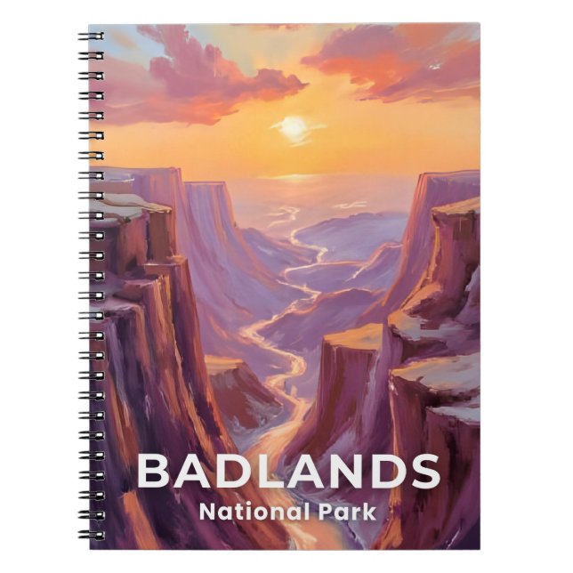 Måleri av Badlands National Park South Dakota Anteckningsbok (Framsidan)